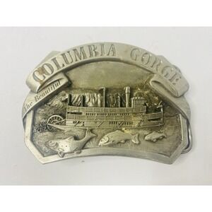 The Beautiful Columbia Gorge 1984 Siskiyou Belt Buckle Hood River Oregon